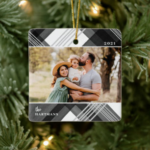 Adorno De Cerámica Pintada acuarela Navidades de papel negro foto 