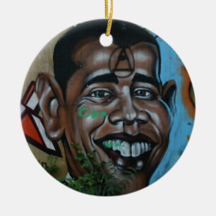 Adorno De Cerámica Pintada de Obama