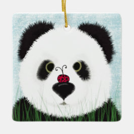 Adorno De Cerámica Pintado Adorable Panda Bear