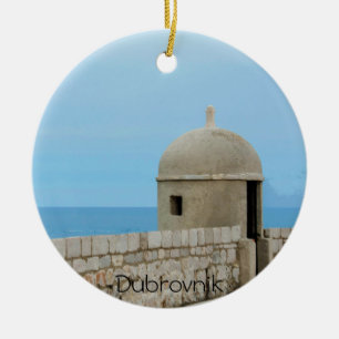 Adorno De Cerámica Pintura acuarela del muro de la ciudad de Dubrovni