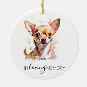 Adorno De Cerámica Pintura al agua conmemorativa de perro Chihuahua e