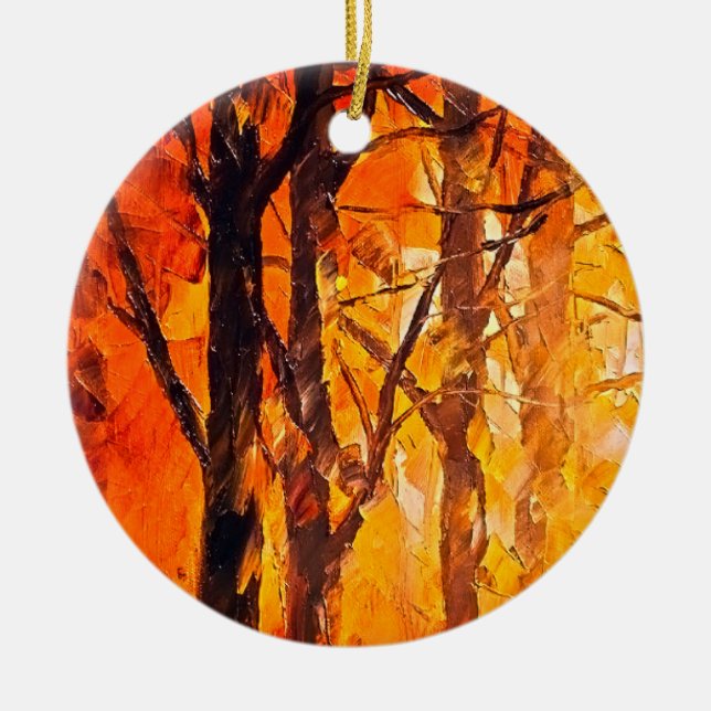 Adorno De Cerámica Pintura artística de Woods (Frente)