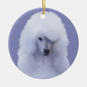 Adorno De Cerámica Pintura blanca de canapé estándar - Arte de perro
