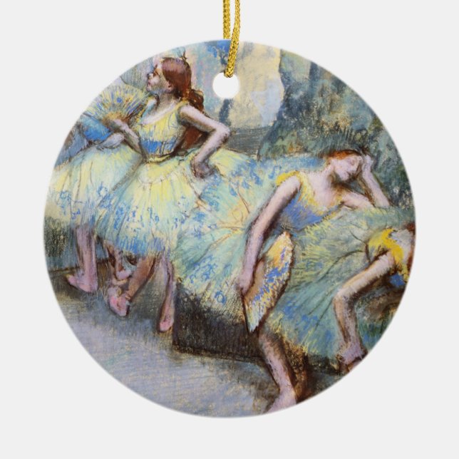 Adorno De Cerámica Pintura de bailarinas de arte Degas Ballet (Frente)