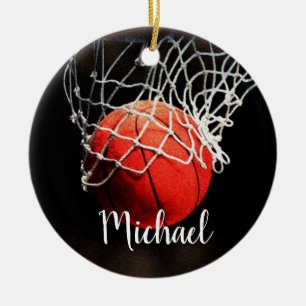 Adorno De Cerámica Pintura de baloncesto tu nombre Personalizado