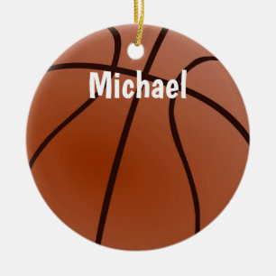 Adorno De Cerámica Pintura de baloncesto tu nombre Personalizado