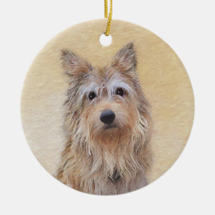 Adorno De Cerámica Pintura de Berger Picard - Arte de Perro Original.