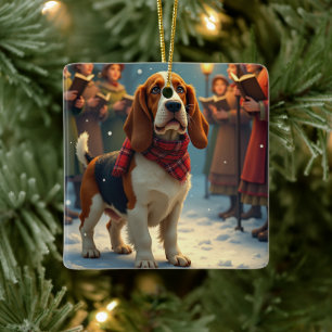 Adorno De Cerámica Pintura de cantantes de villancicos de Navidad de