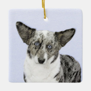 Adorno De Cerámica Pintura de Cardigan Welsh Corgi - Arte Perro Origi