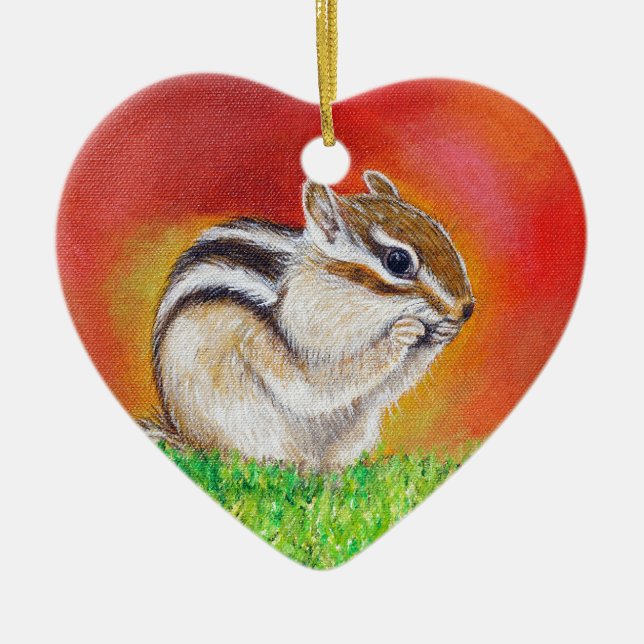 Adorno De Cerámica Pintura de Chipmunk (Frente)