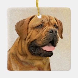 Adorno De Cerámica Pintura de Dogue de Burdeos - Arte de perro origin