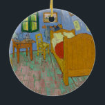 Adorno De Cerámica Pintura de dormitorio Vincent Van Gogh<br><div class="desc">Pintura de obra maestra Van Gogh - Esta pintura de Vincent van Gogh llamada The Bedroom es una pintura de su habitación de 1889,  en el Instituto de Arte de Chicago. Era su dormitorio en Arles,  Francia,  que decoró y creó este cuadro de su dormitorio.</div>