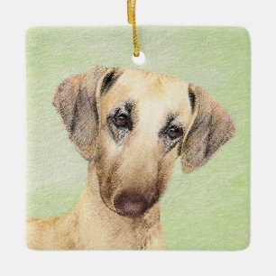Adorno De Cerámica Pintura de eslúpulos - Arte de perro original lind