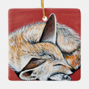 Adorno De Cerámica Pintura de Fennec Fox