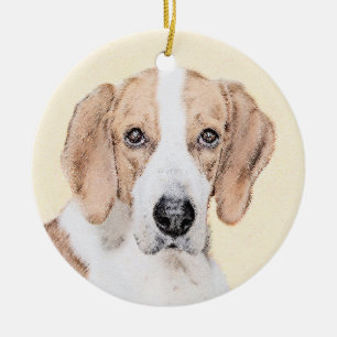 Adorno De Cerámica Pintura de Foxhound estadounidense - Arte de Perro