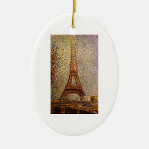 Adorno De Cerámica Pintura de Georges Seurat: La Torre Eiffel (1889)