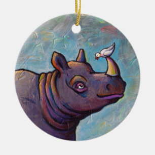 Adorno De Cerámica Pintura de la diversión del chisme del pájaro de