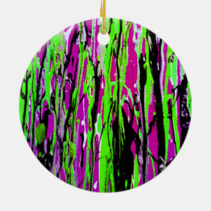 Adorno De Cerámica Pintura de mancha de neón Pintar verde morado y ne