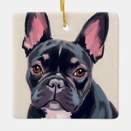 Adorno De Cerámica Pintura de mascota acuarela de perro Bulldog Franc