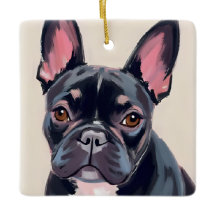 Pintura de mascota en acuarela de perro Bulldog Fr