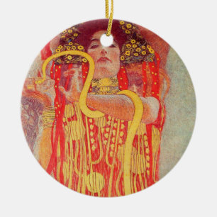 Adorno De Cerámica Pintura de mujer roja con serpiente de oro de Gust