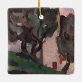 Adorno De Cerámica Pintura de paisaje de arte estadounidense de época