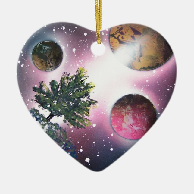 Adorno De Cerámica Pintura de paisaje del espacio del arte de la (Frente)