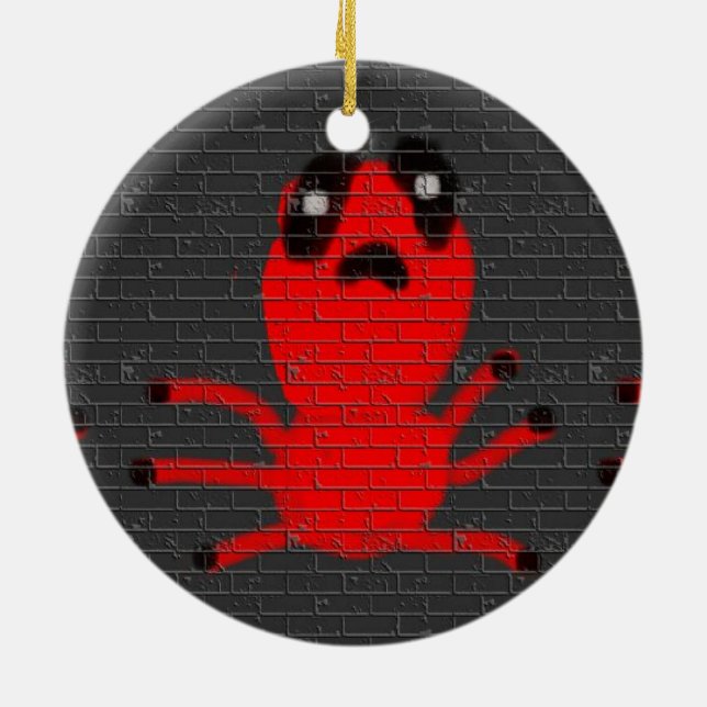 Adorno De Cerámica Pintura de pared marrón araña roja, arte de los ni (Atrás)