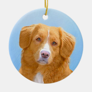 Adorno De Cerámica Pintura de perro de la recuperación del pato de Nu