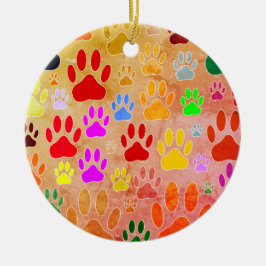 Adorno De Cerámica Pintura De Perro Impresiones En Fondo Vintage