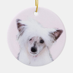Adorno De Cerámica Pintura de polvorín chino - Arte de perro
