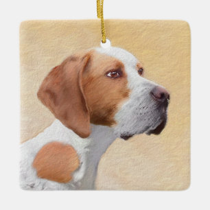 Adorno De Cerámica Pintura de puntero - Arte de perro original lindo