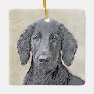 Adorno De Cerámica Pintura de recuperación plana - Arte de perro ori