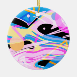 Adorno De Cerámica Pintura de resumen geométrico de tres dimensiones