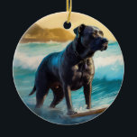 Adorno De Cerámica Pintura de surf de Cane Corso Beach<br><div class="desc">Sumérgete en el mundo lúdico de la aventura canina con esta pintura cautivadora. Un perro animado lleva a las olas, subiendo con habilidad al surf en una playa con sol. El vibrante arte captura bellamente la esencia de la emoción en la playa mientras el perro recorre sin miedo las olas,...</div>