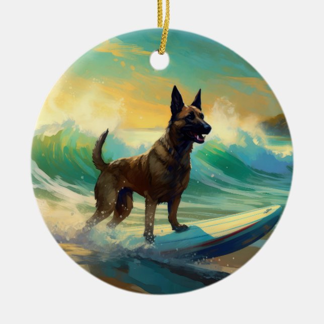 Adorno De Cerámica Pintura de surf de Malinoi en Bélgica (Frente)