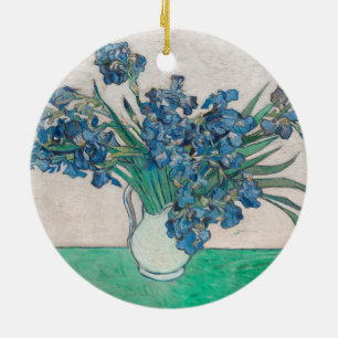Adorno De Cerámica Pintura de Van Gogh Jarrón de Iris Impresionismo
