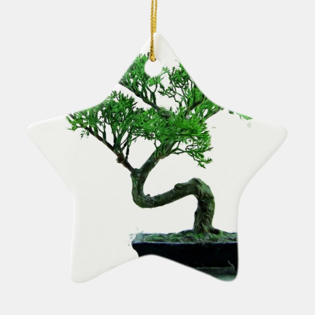 Adorno De Cerámica pintura del bonsai-árbol (Frente)