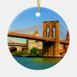 Adorno De Cerámica Pintura del puente de Brooklyn