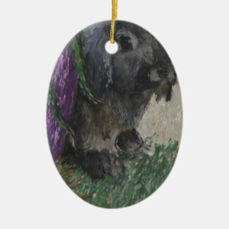 Adorno De Cerámica Pintura espigada del conejo del Lop