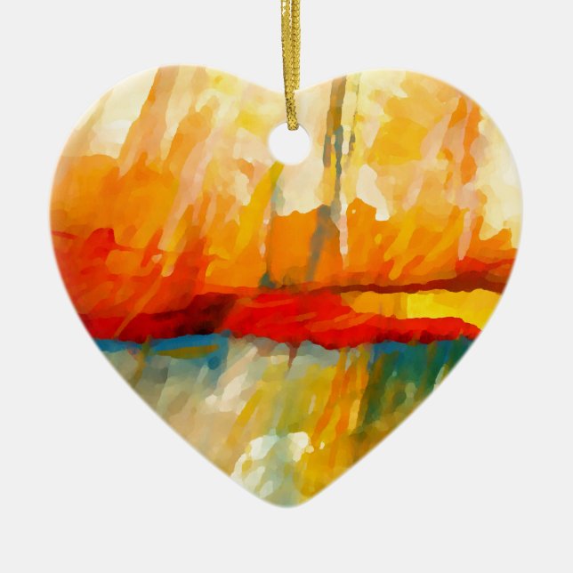 Adorno De Cerámica Pintura expresionista abstracta moderna (Frente)