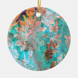 Adorno De Cerámica Pintura floral
