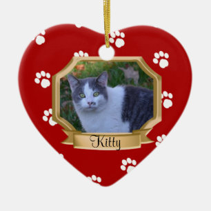 Adorno De Cerámica Pintura Impresiones Mascota fotograma rojo