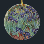 Adorno De Cerámica Pintura impresionista de Van Gogh Irises<br><div class="desc">Vincent Van Gogh Irises en Saint Remy - Irises de Vincent Van Gogh es un maravilloso cuadro impresionista de uno de los principales artistas impresionistas de todos los tiempos. El jardín del iris está lleno de color y emoción, a medida que los iris morados salen de sus tallos y hojas...</div>