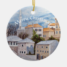 Pintura panorámica de Mostar Bosnia