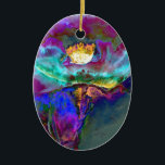 Adorno De Cerámica Pintura romántica y elegante de flores verde azula<br><div class="desc">Una de mis pinturas originales de acuarela floral - esta es una adormidera elegante pero tiene un aspecto abstracto para que pueda ser cualquier tipo de flor como un rosa, dahlia, etc. - este producto es personalizable al añadir texto o se puede transferir este diseño a una multitud de otros...</div>