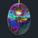 Adorno De Cerámica Pintura romántica y elegante de flores verde azula<br><div class="desc">Una de mis pinturas originales de acuarela floral - esta es una adormidera elegante pero tiene un aspecto abstracto para que pueda ser cualquier tipo de flor como un rosa, dahlia, etc. - este producto es personalizable al añadir texto o se puede transferir este diseño a una multitud de otros...</div>