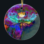 Adorno De Cerámica Pintura romántica y elegante de flores verde azula<br><div class="desc">Una de mis pinturas originales de acuarela floral - esta es una adormidera elegante pero tiene un aspecto abstracto para que pueda ser cualquier tipo de flor como un rosa, dahlia, etc. - este producto es personalizable al añadir texto o se puede transferir este diseño a una multitud de otros...</div>