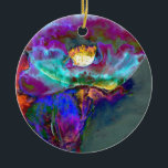 Adorno De Cerámica Pintura romántica y elegante de flores verde azula<br><div class="desc">Una de mis pinturas originales de acuarela floral - esta es una adormidera elegante pero tiene un aspecto abstracto para que pueda ser cualquier tipo de flor como un rosa, dahlia, etc. - este producto es personalizable al añadir texto o se puede transferir este diseño a una multitud de otros...</div>