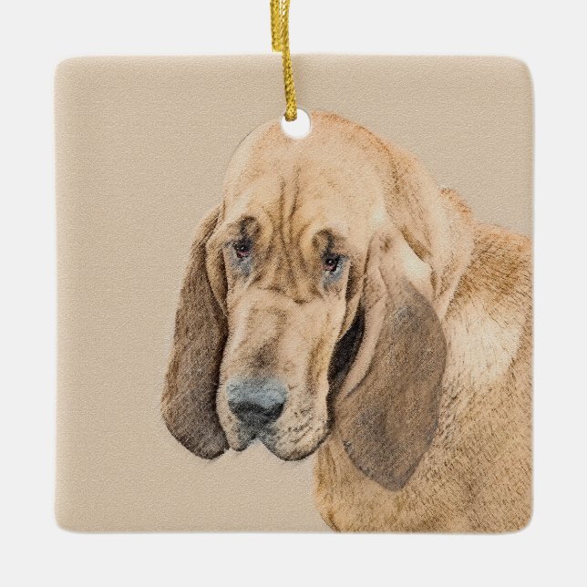 Adorno De Cerámica Pintura Sangrienta - Arte Perro Original. (Anverso)